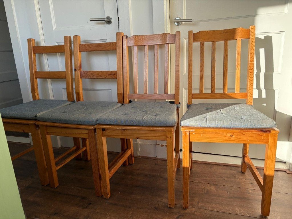 Houten stoelen, Ophalen, Gebruikt, Bruin, Vier