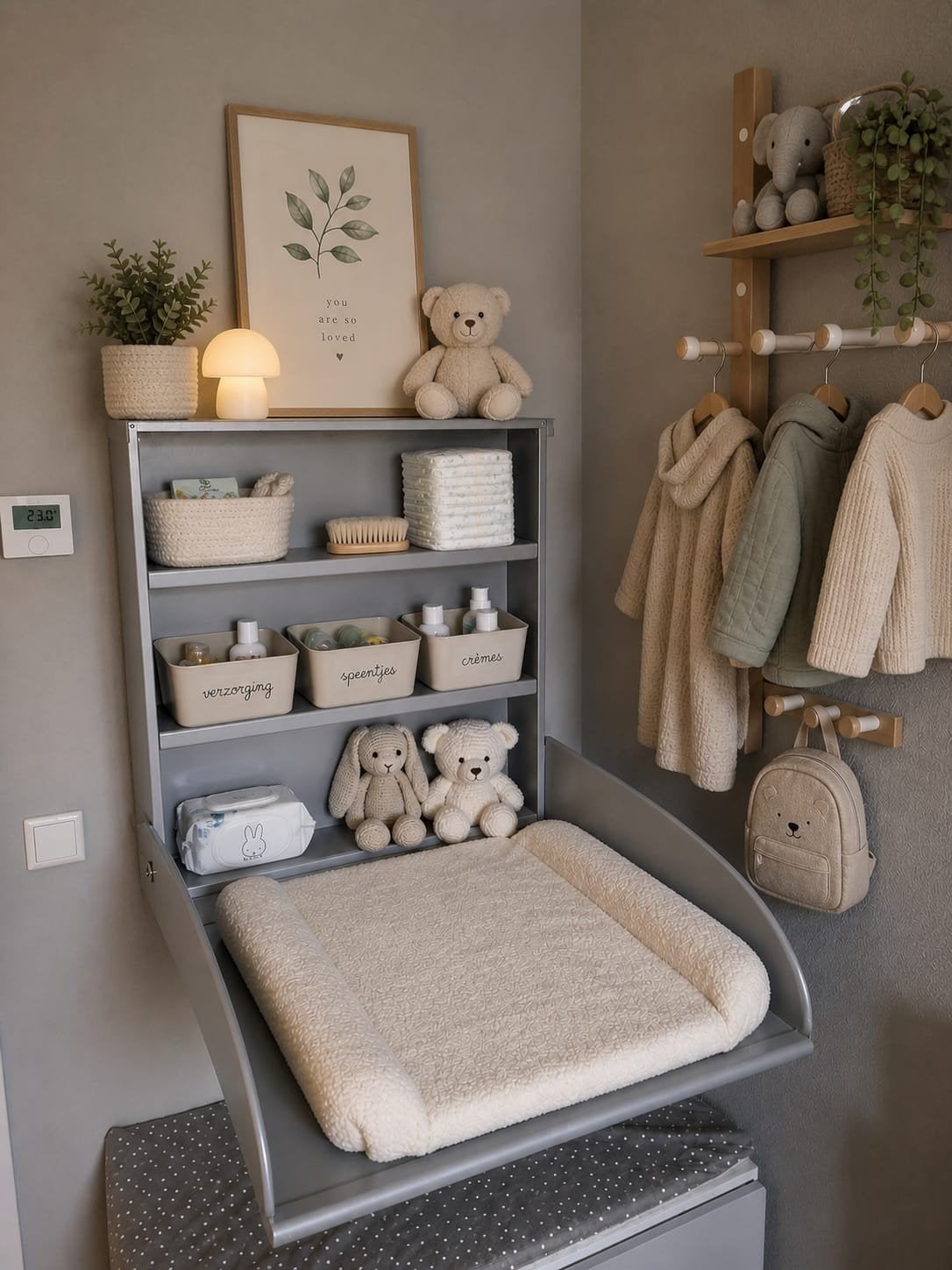 ByBoo grijs metalen wandcommode met opbergruimte, Ophalen, Gebruikt, 50 tot 70 cm, 105 cm of meer