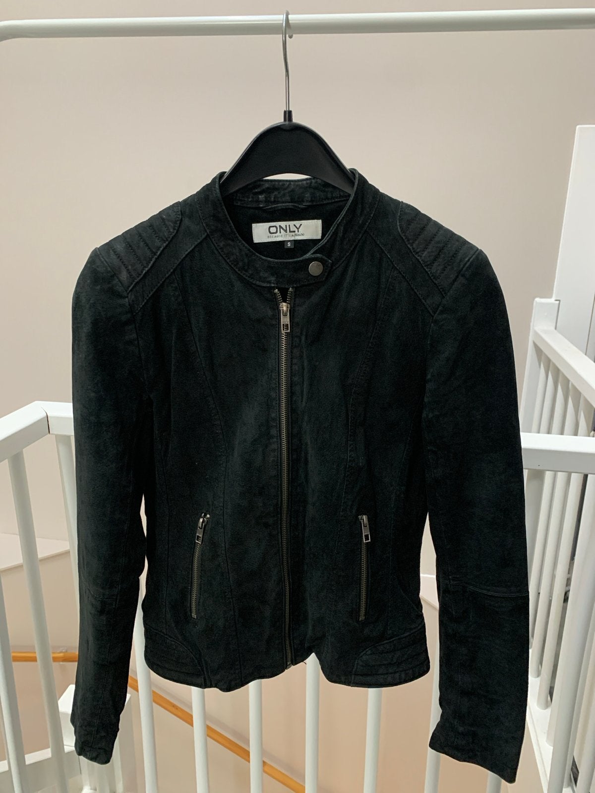 ONLY Zwart Suède Look Bikerjack Maat S, Ophalen of Verzenden, Zo goed als nieuw, Maat 36 (S), Zwart