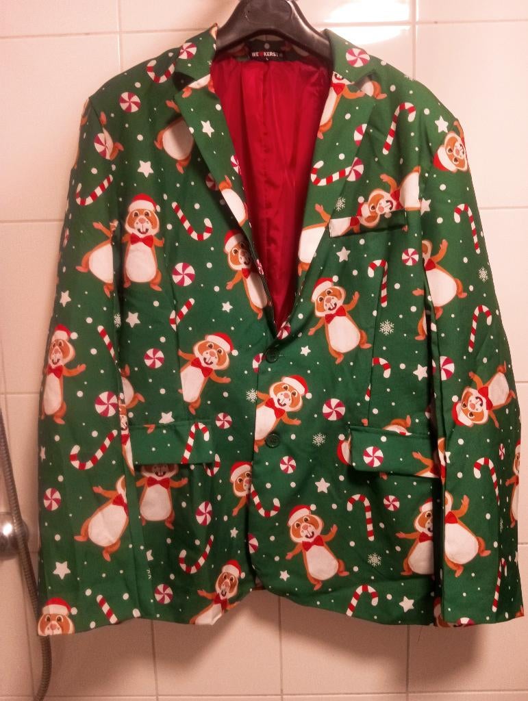 AH Hamster Kerstblazer / Colbert Maat L  Zo goed als nieuw!, Ophalen of Verzenden, Zo goed als nieuw, Kostuum, Kerst of Sinterklaas