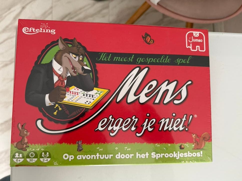 Mens erger je niet efteling nieuw in doos, Hobby en Vrije tijd, Ophalen of Verzenden, Nieuw