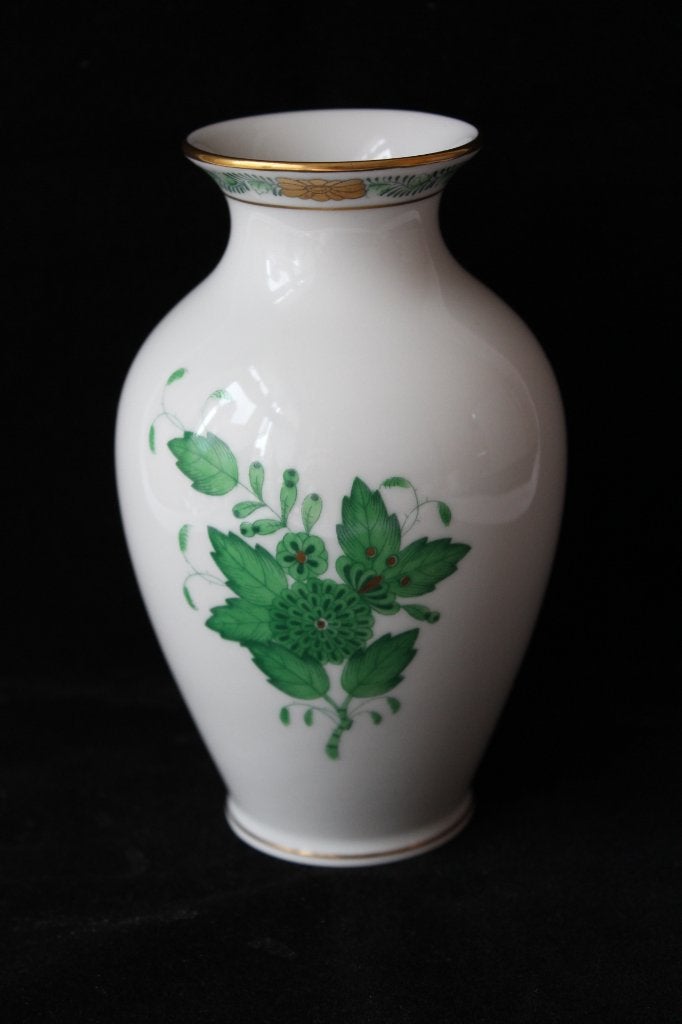 Vintage Herend Apponyi Groen vaas, Antiek en Kunst, Ophalen of Verzenden