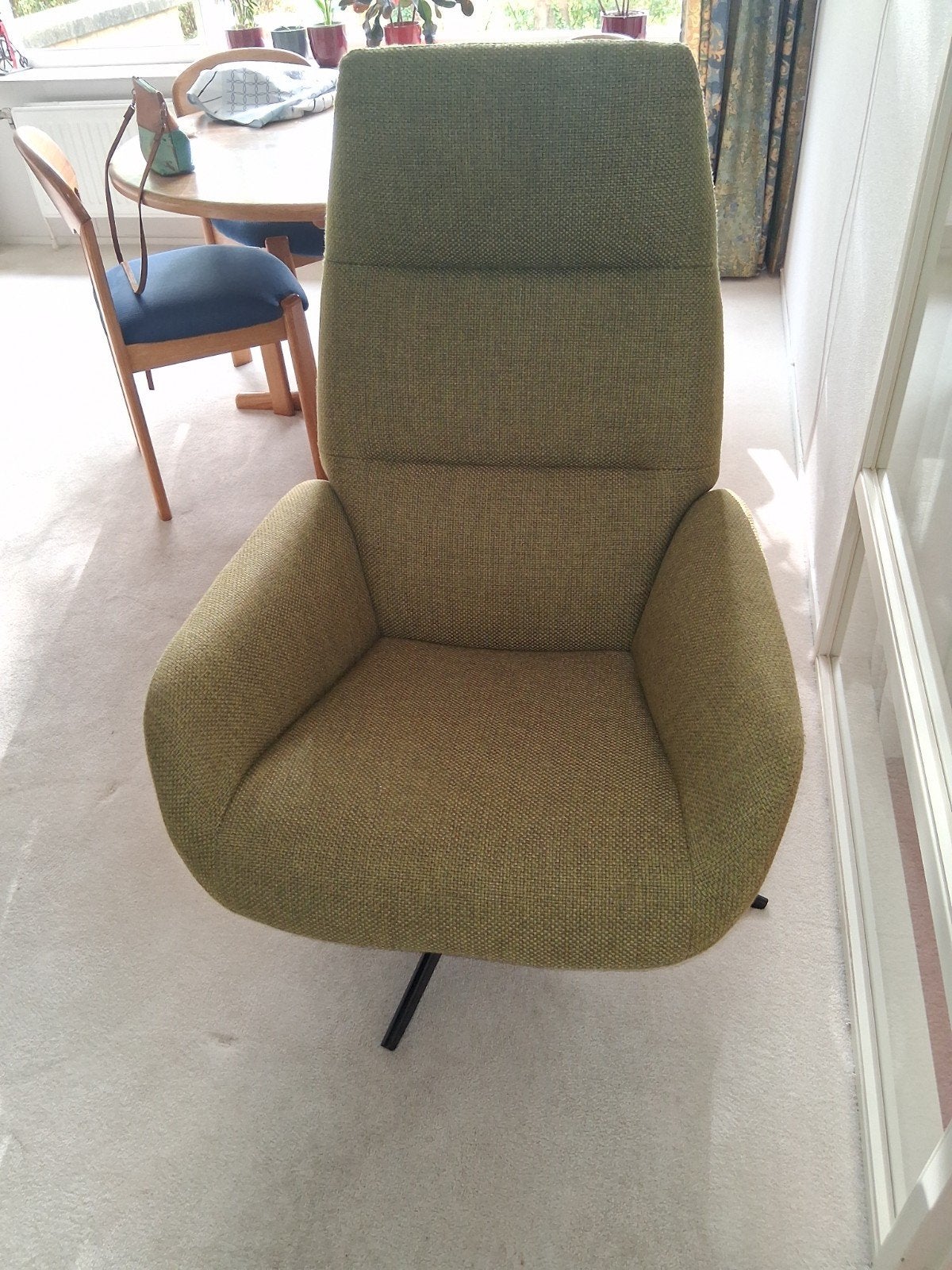 Montel fauteuil met verstelbare rugleuning - Groen, Huis en Inrichting, Gebruikt, 75 tot 100 cm, Ophalen of Verzenden, Metaal