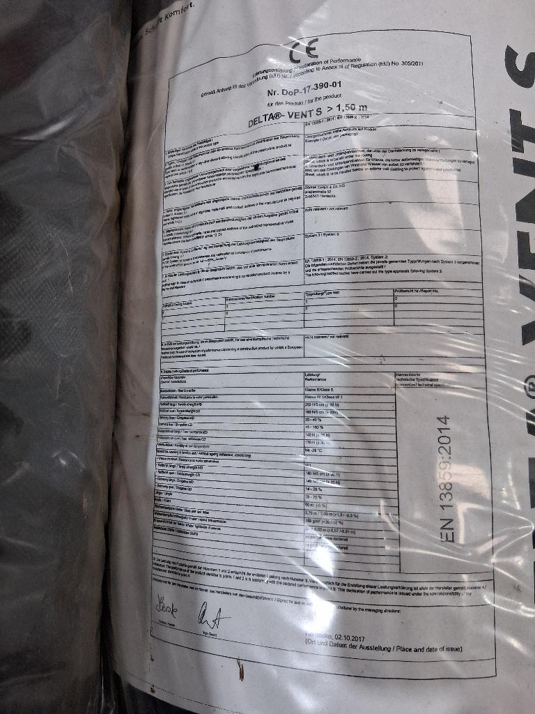 8x rol Spinvliesfolie  dakfolie 3m x 100m, Ophalen, Overige materialen, Zwart, Overige typen