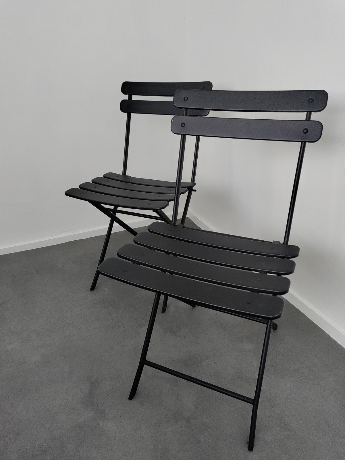 zwarte bistro stoelen, Tuin en Terras, Tuinbanken, Ophalen, Gebruikt, Metaal