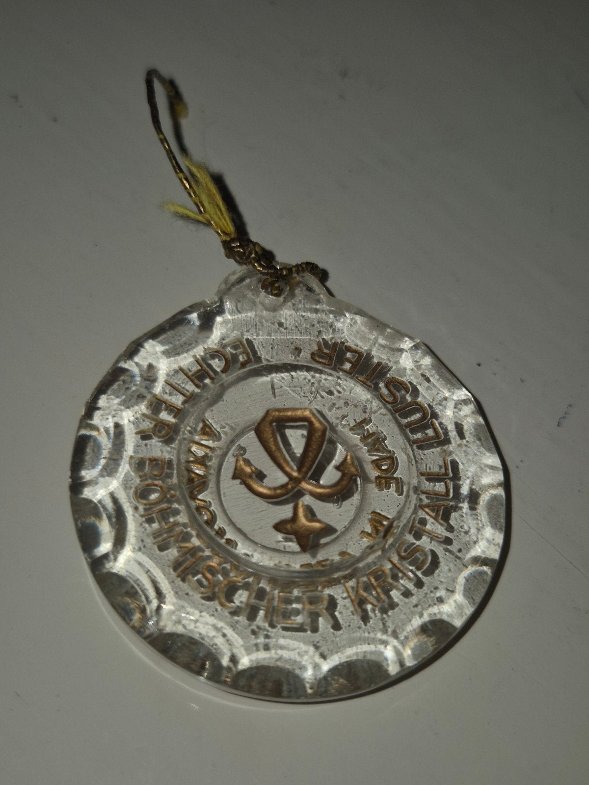 Vintage Glazen Label Echter Böhmischer Kristall Luster, Ophalen of Verzenden