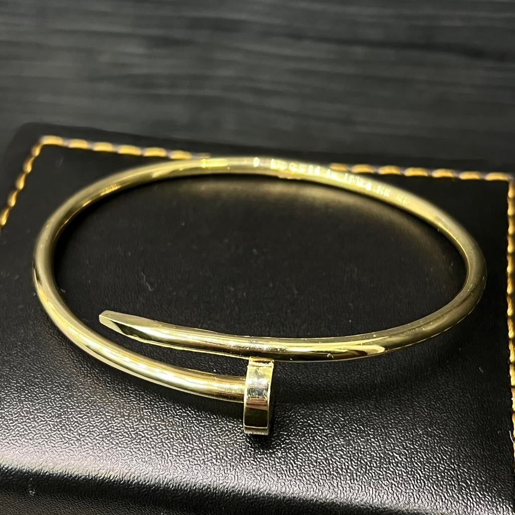 18 karaat gouden armband spijker model massief, Sieraden, Tassen en Uiterlijk, Armbanden, Ophalen of Verzenden, Zo goed als nieuw