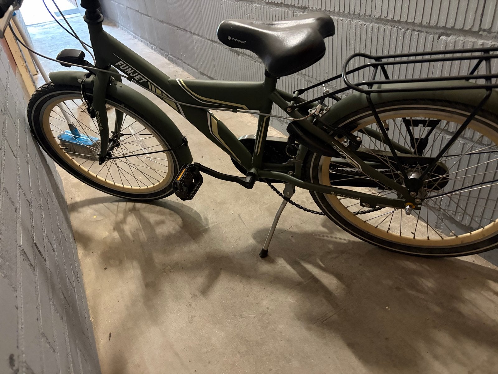 Funjet kinderfiets, 24 inch, groen, Fietsen en Brommers, Gebruikt, Velgrem, Minder dan 49 cm, Ophalen