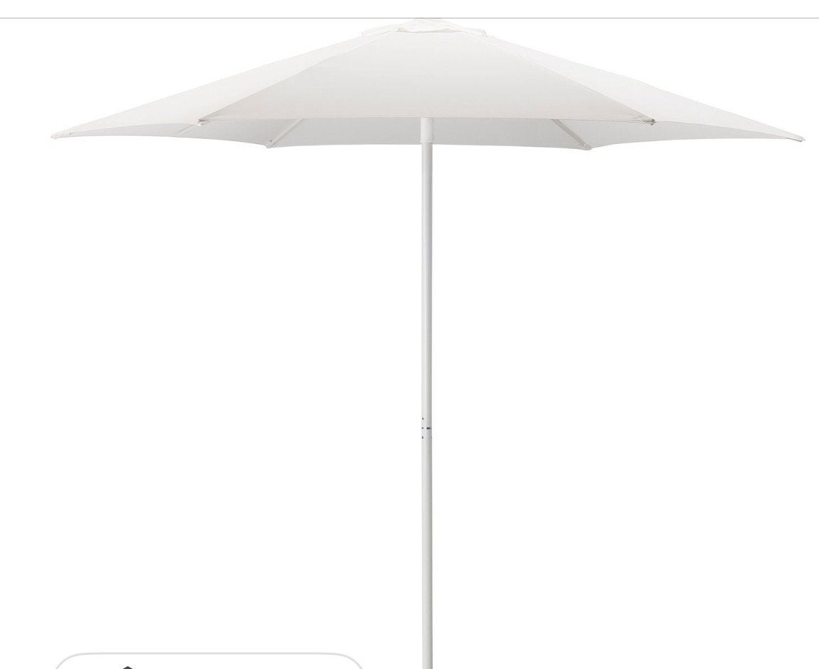 IKEA hogön Parasol - Wit, 240 cm diameter, Ophalen, Nieuw, 2 tot 3 meter, Stokparasol