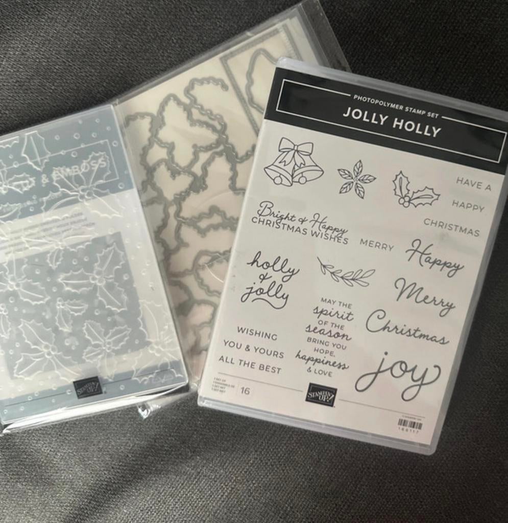 Stampin' Up! Jolly Holly Stempelset, Dies & Embossingfolder, Ophalen of Verzenden, Zo goed als nieuw, Clearstamp