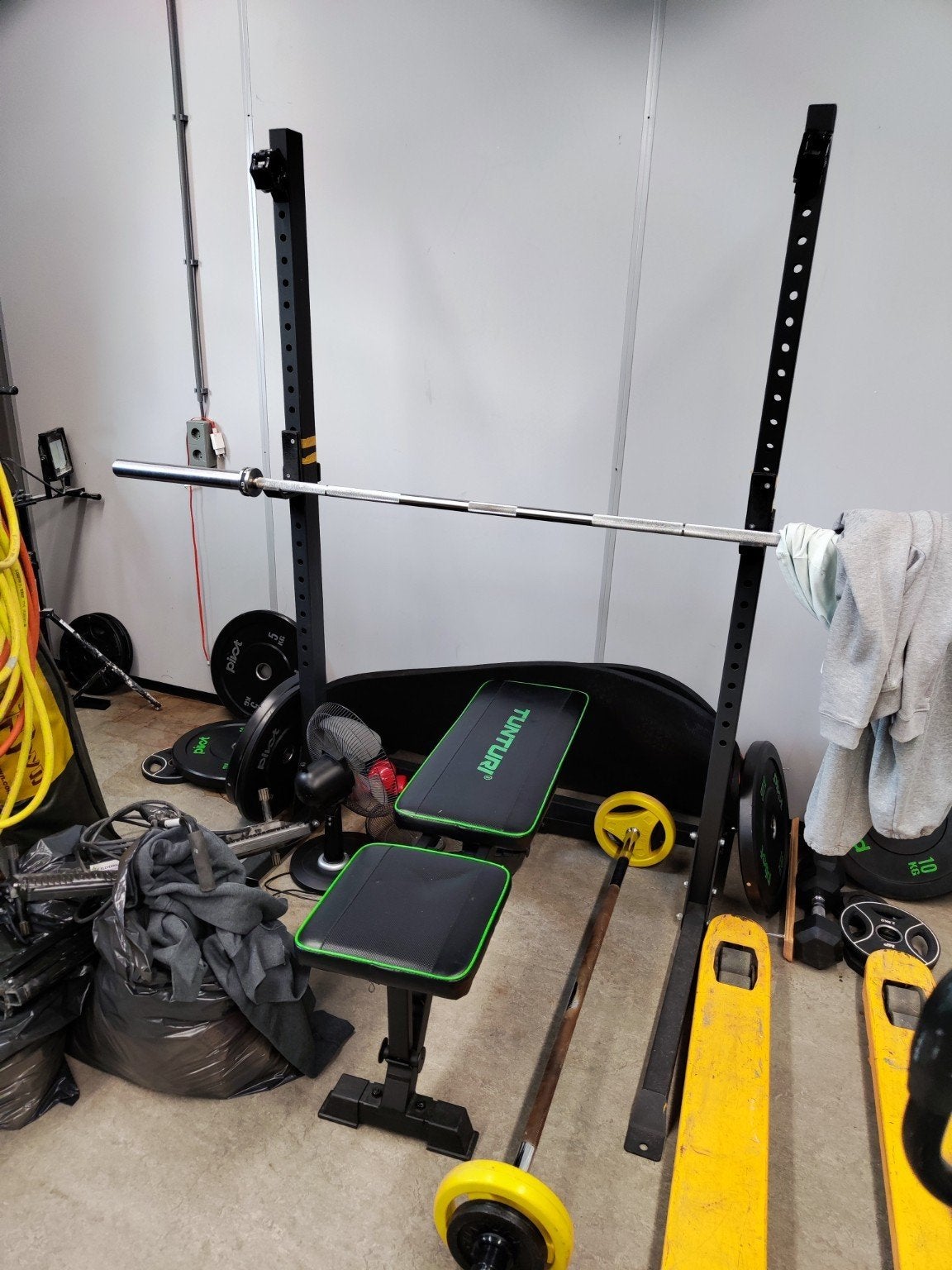 Complete fitness set. rack, bank, halterstangen, gewichten, Ophalen, Gebruikt, Armen, Overige typen