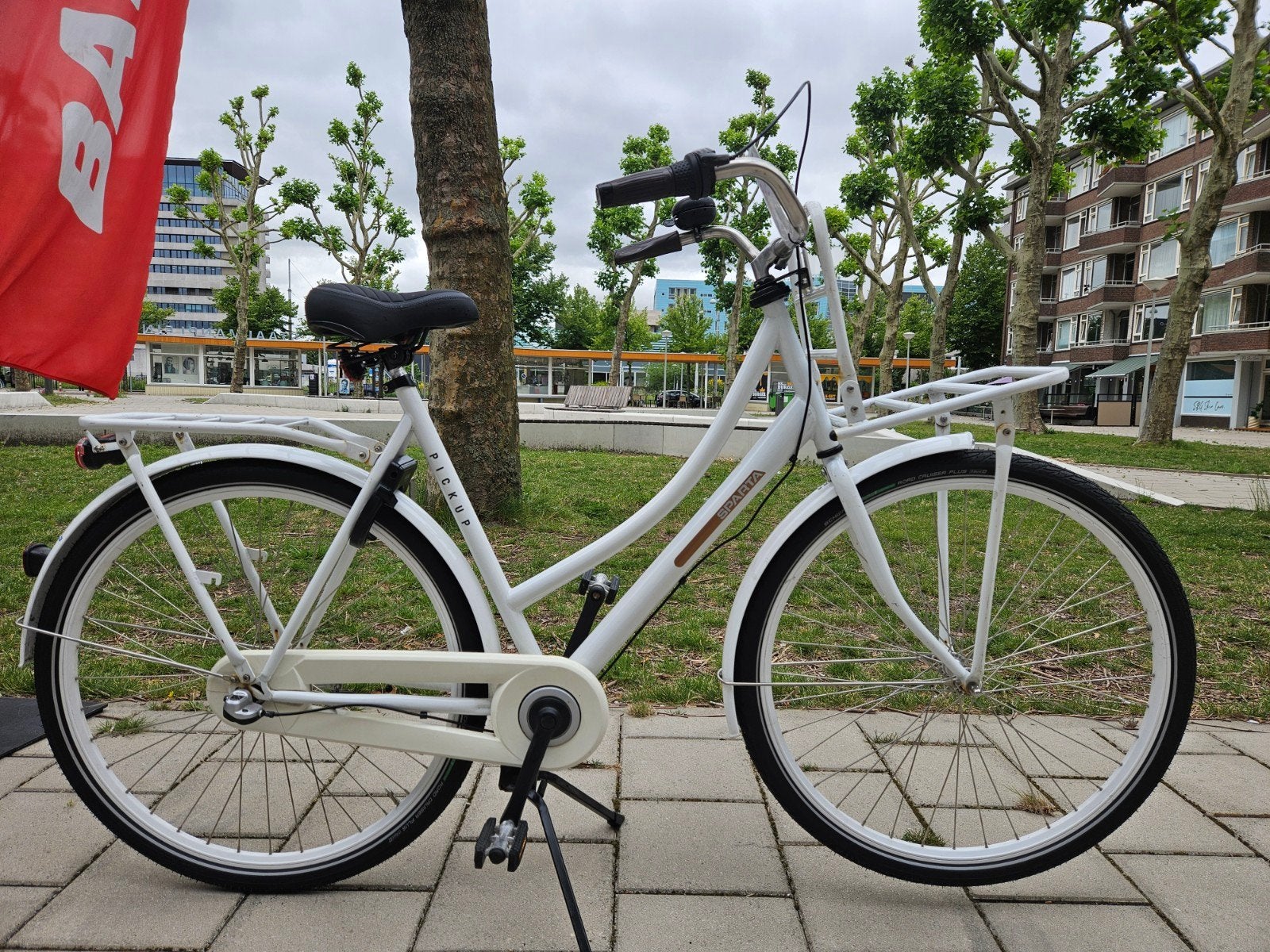 Sparta Pick-Up Wit Damesfiets met Voordrager, Ophalen, Terugtraprem, Sparta, Gebruikt