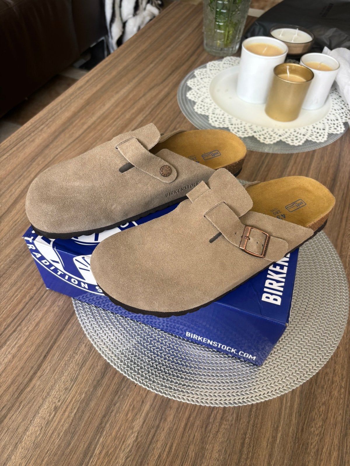 Birckenstock Boston taupe (43), Kleding | Heren, Sandalen, Bruin, Nieuw, Ophalen of Verzenden