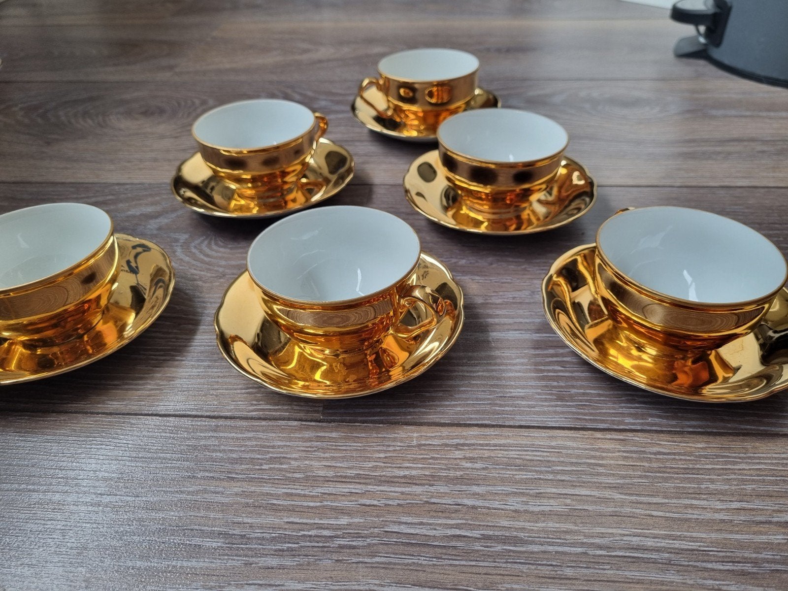 Set van 6 gouden espresso kopjes MZ Czechoslovakia, Antiek en Kunst, Antiek | Servies los, Ophalen of Verzenden