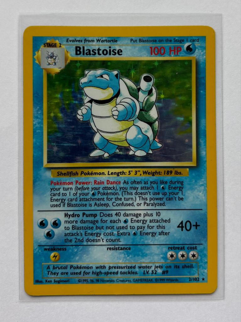 Blastoise Base Set Unlimited 2/102, Hobby en Vrije tijd, Verzamelkaartspellen | Pokémon, Ophalen, Gebruikt, Losse kaart