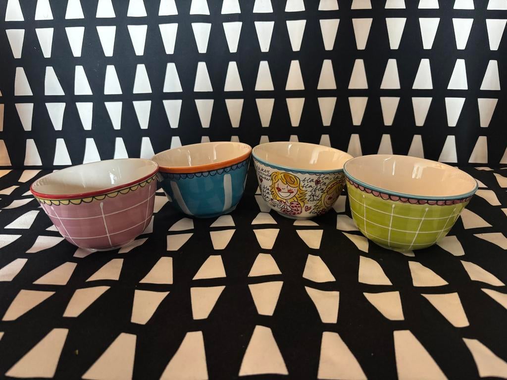 4 Blond Amsterdam schaaltjes Even Bijkletsen, Huis en Inrichting, Keuken | Servies, Gebruikt, Schaal of Schalen, Blond Amsterdam