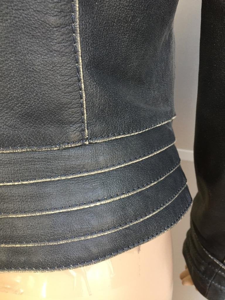C948 Vero Moda: Mt. S=36 grijs echt-leren jasje jas blazer, Kleding | Dames, Jasjes, Kostuums en Pakken, Vero Moda, Ophalen of Verzenden