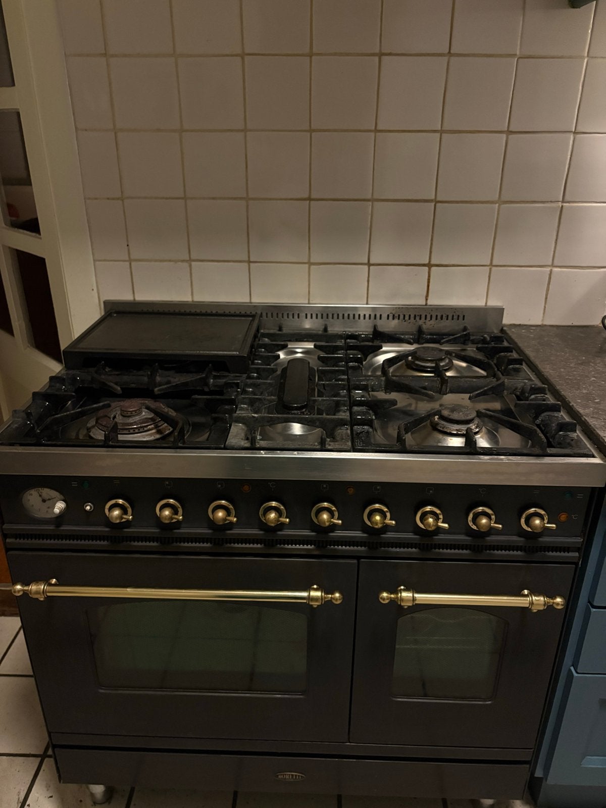 Boretti Fornuis met Gas Kookplaat en Dubbele Oven, Ophalen, Gebruikt, 60 cm of meer, Grill