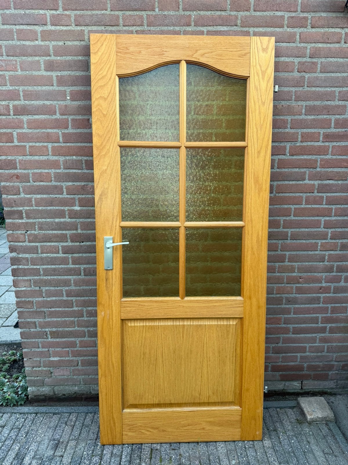 Binnendeur opdek eiken 83x201,5 incl deurbeslag, Doe-het-zelf en Verbouw, Ophalen, 80 tot 100 cm, Binnendeur, Zo goed als nieuw