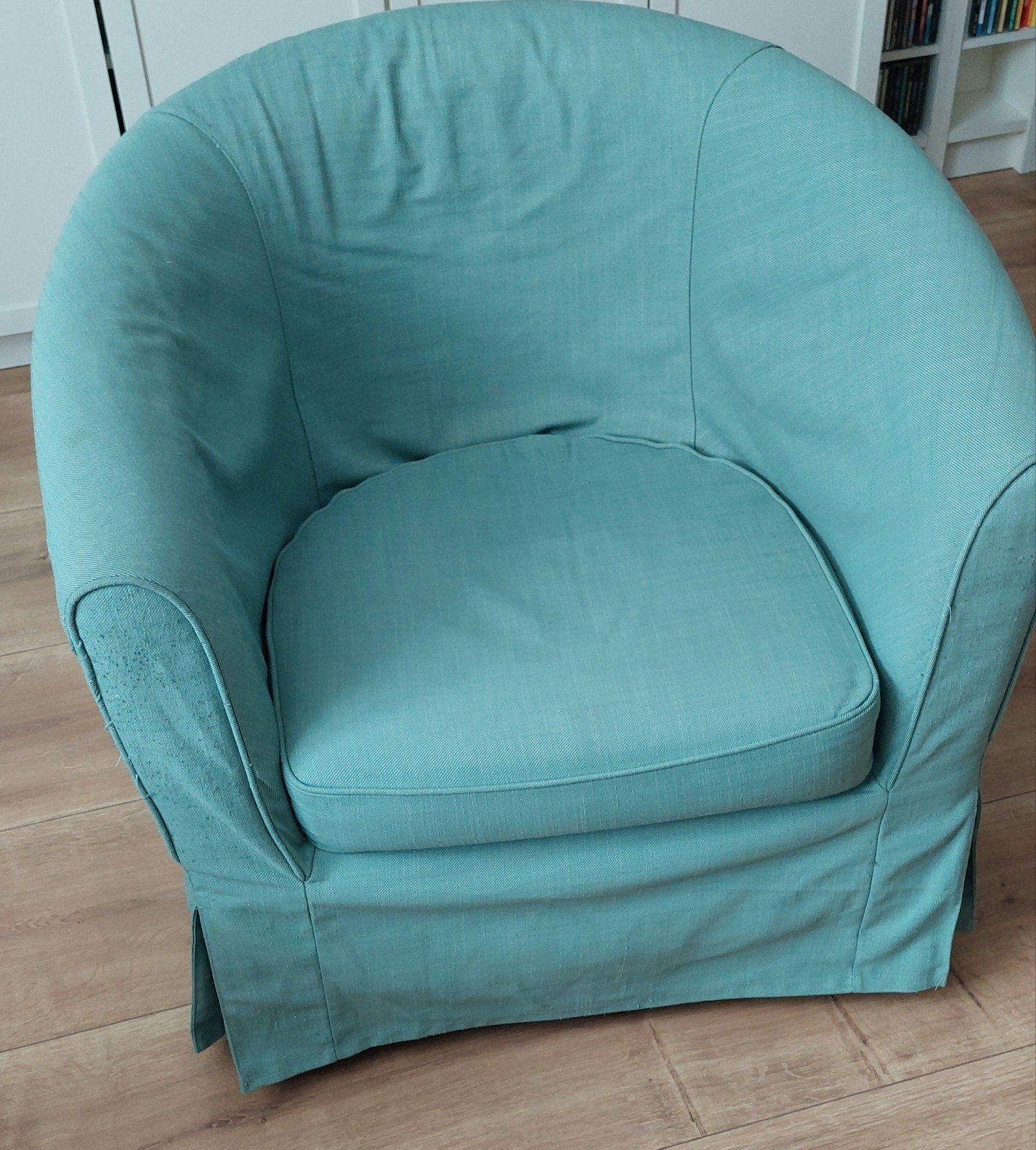 2 Ikea Tullsta fauteuils mintgroen met extra hoezen, Huis en Inrichting, Ophalen, Gebruikt, 75 tot 100 cm, 75 tot 100 cm