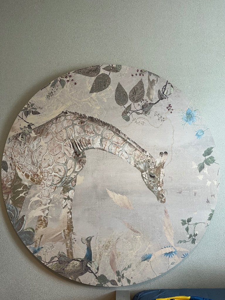 Behangcirkel Poespas giraffe beige, Ophalen, Zo goed als nieuw, Wanddecoratie