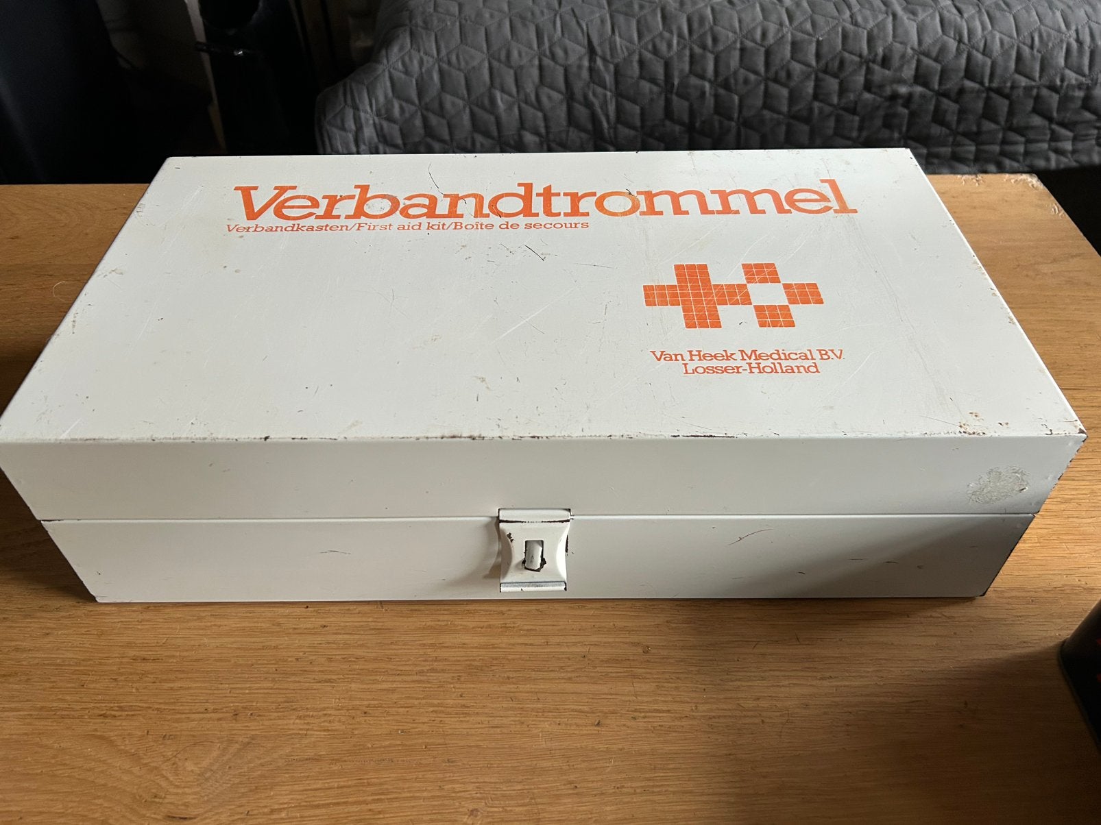 Vintage grote ijzeren Verbandtrommel Van Heek Medical, Ophalen of Verzenden, Overige typen