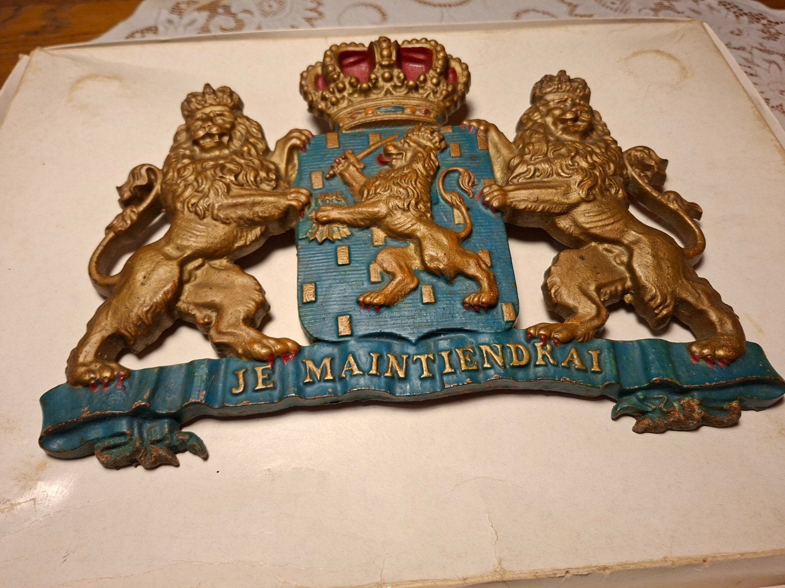 Gietijzeren Wapen Nederland 'Je Maintiendrai' - 3 kg, Ophalen of Verzenden