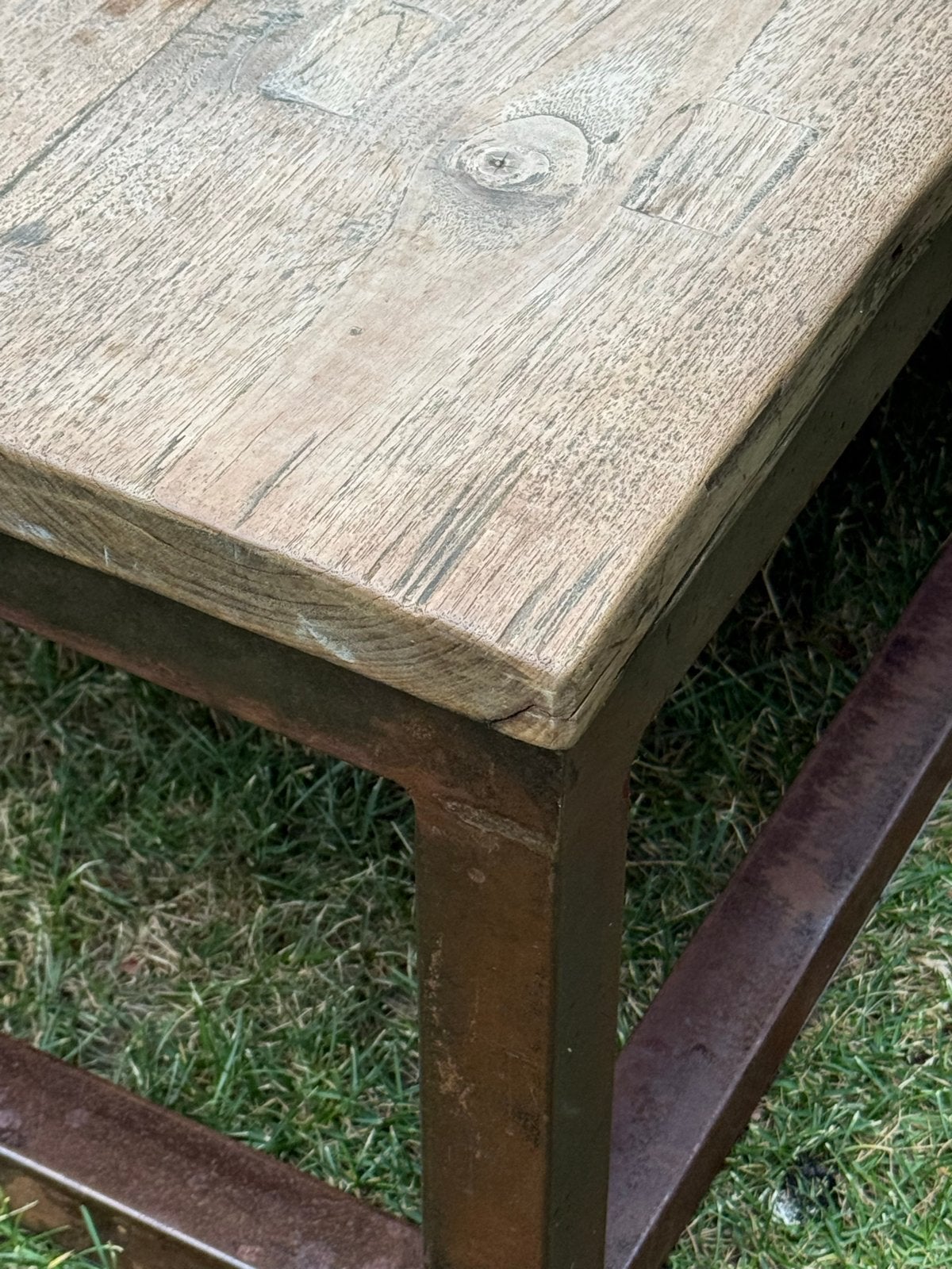 Robuuste Grote Salontafel - Industrieel Design, Ophalen, Gebruikt, 100 tot 150 cm, 50 tot 100 cm