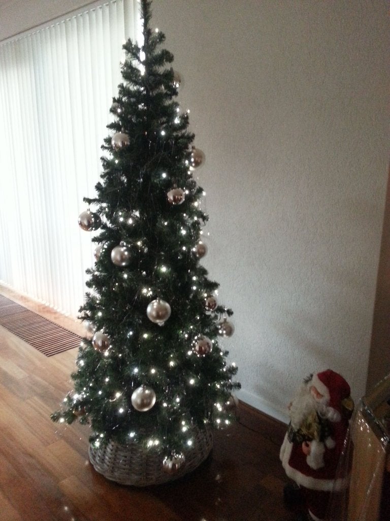 Kunstkerstboom met verlichting +/- 210 mtr., Ophalen, Zo goed als nieuw
