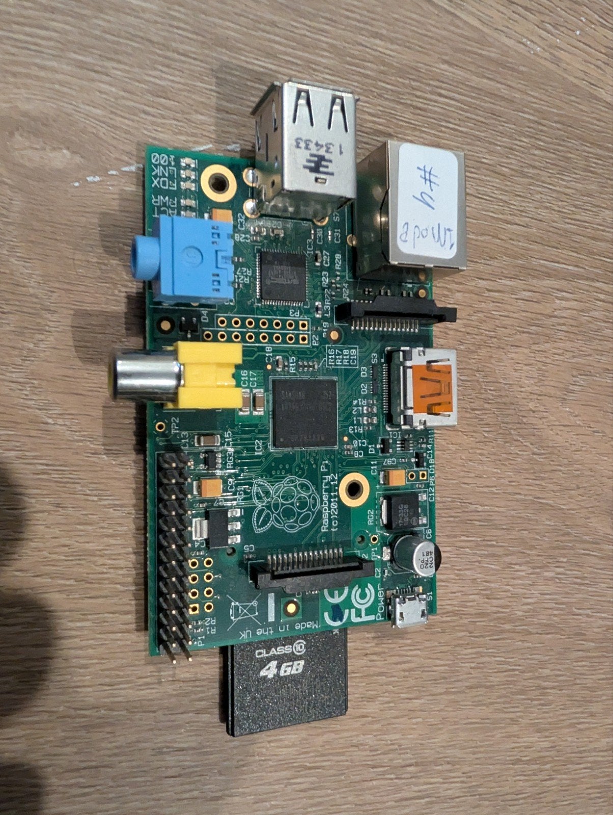 Raspberry Pi 1 Model B met 4GB SD-kaart, Computers en Software, Gebruikt, Minder dan 4 GB, Broadcom BCM2835, Ophalen of Verzenden