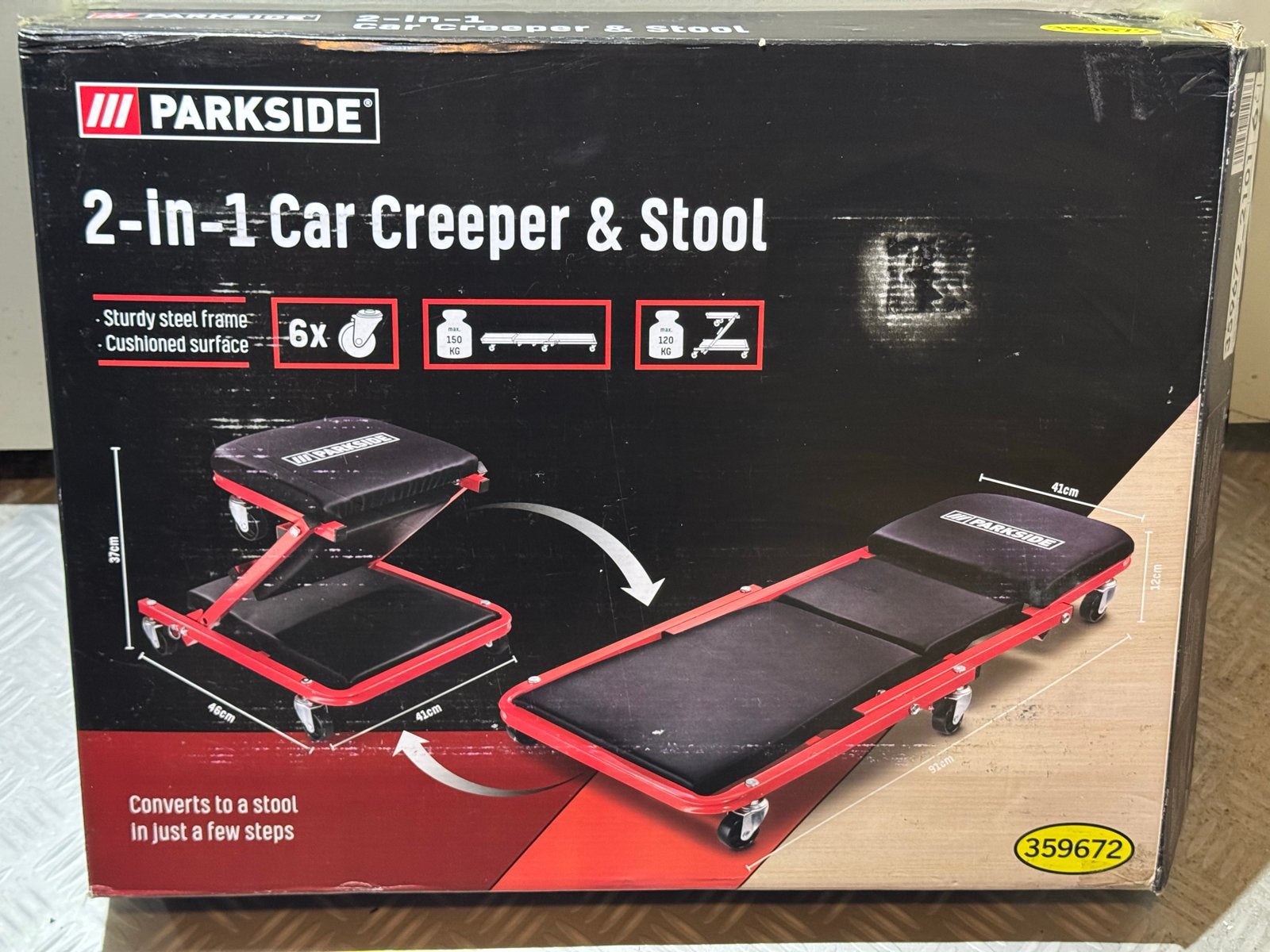 Parkside 2-in-1 montagekruk - rolplank op wielen, Ophalen of Verzenden, Nieuw