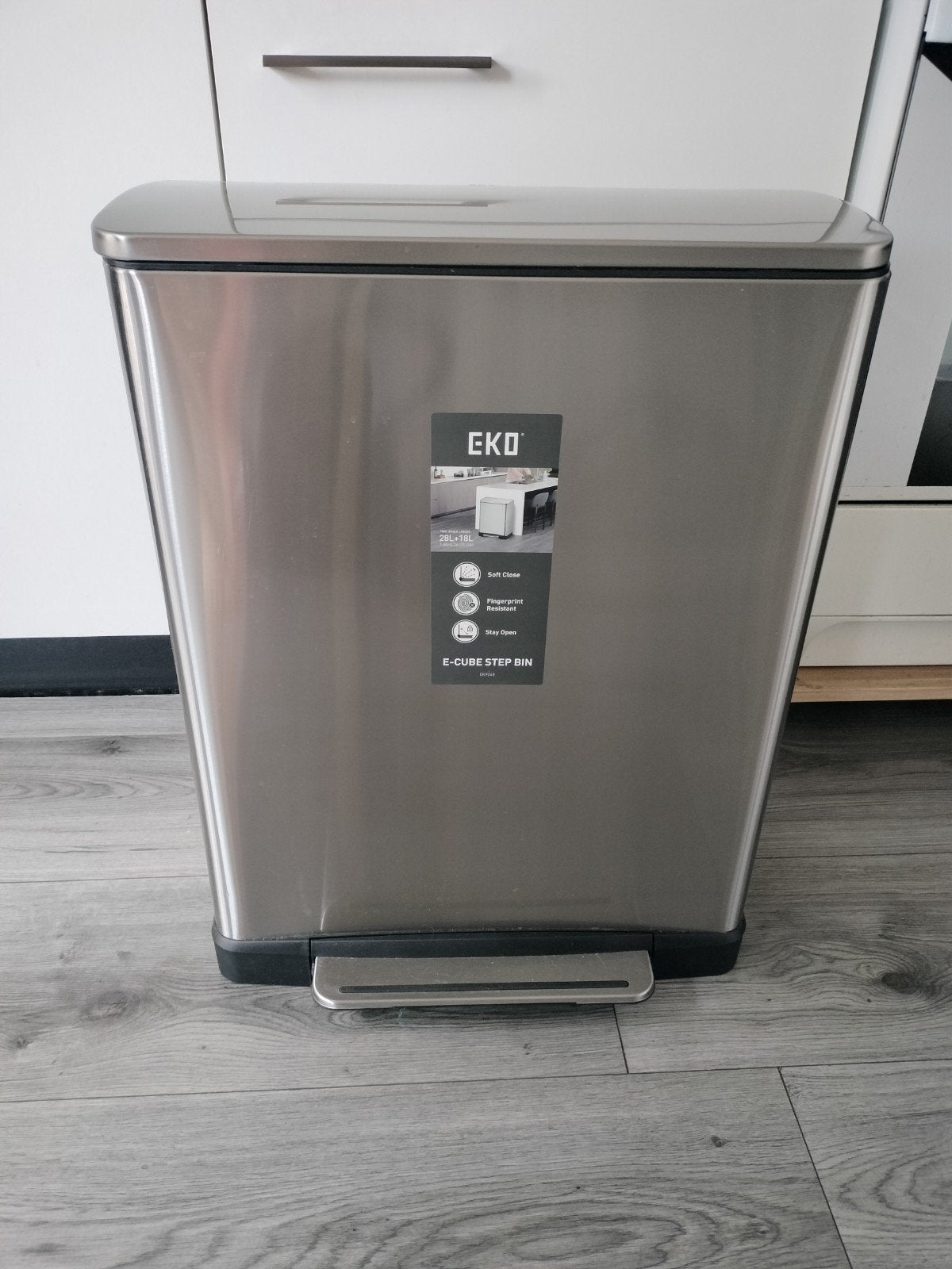 EKO E-Cube Step Bin - Prullenbak met 2 vakken, Ophalen, 50 – 75, Gebruikt, Met pedaal