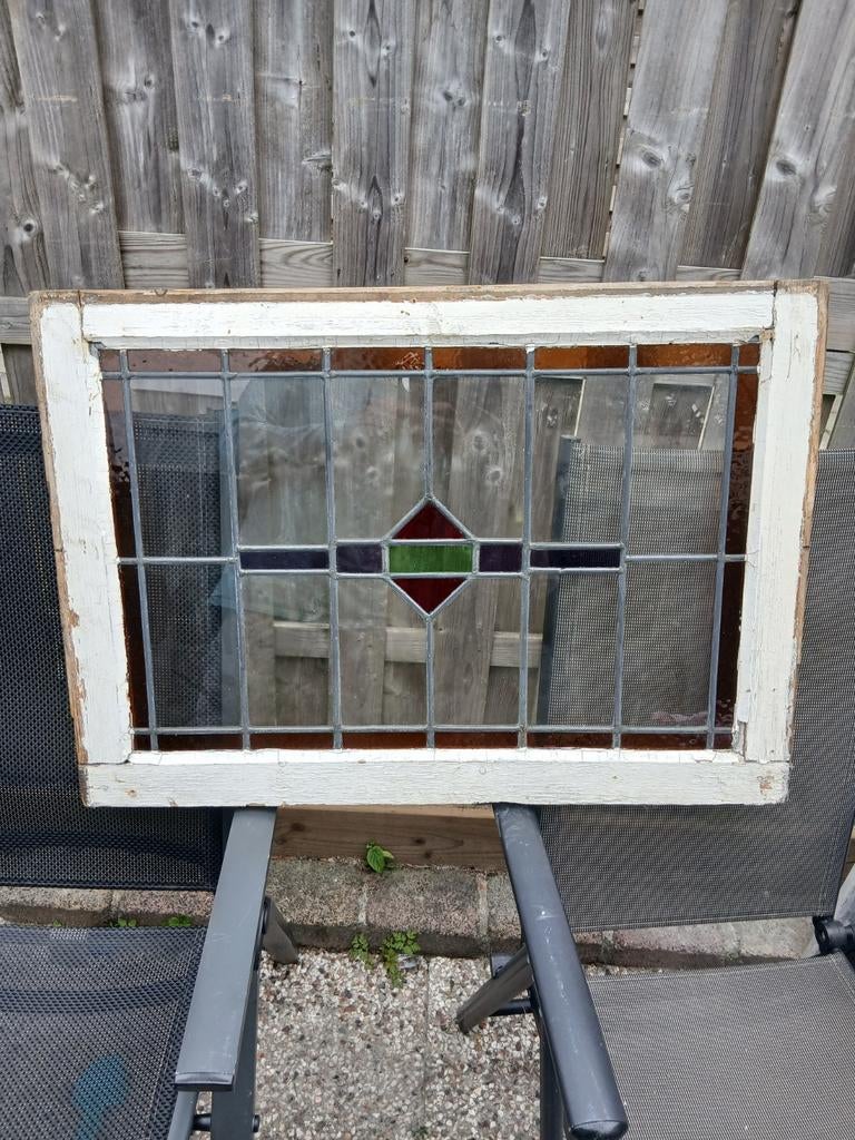 Antiek Glas in lood, Ophalen, Gebruikt, Minder dan 80 cm, Glas in lood