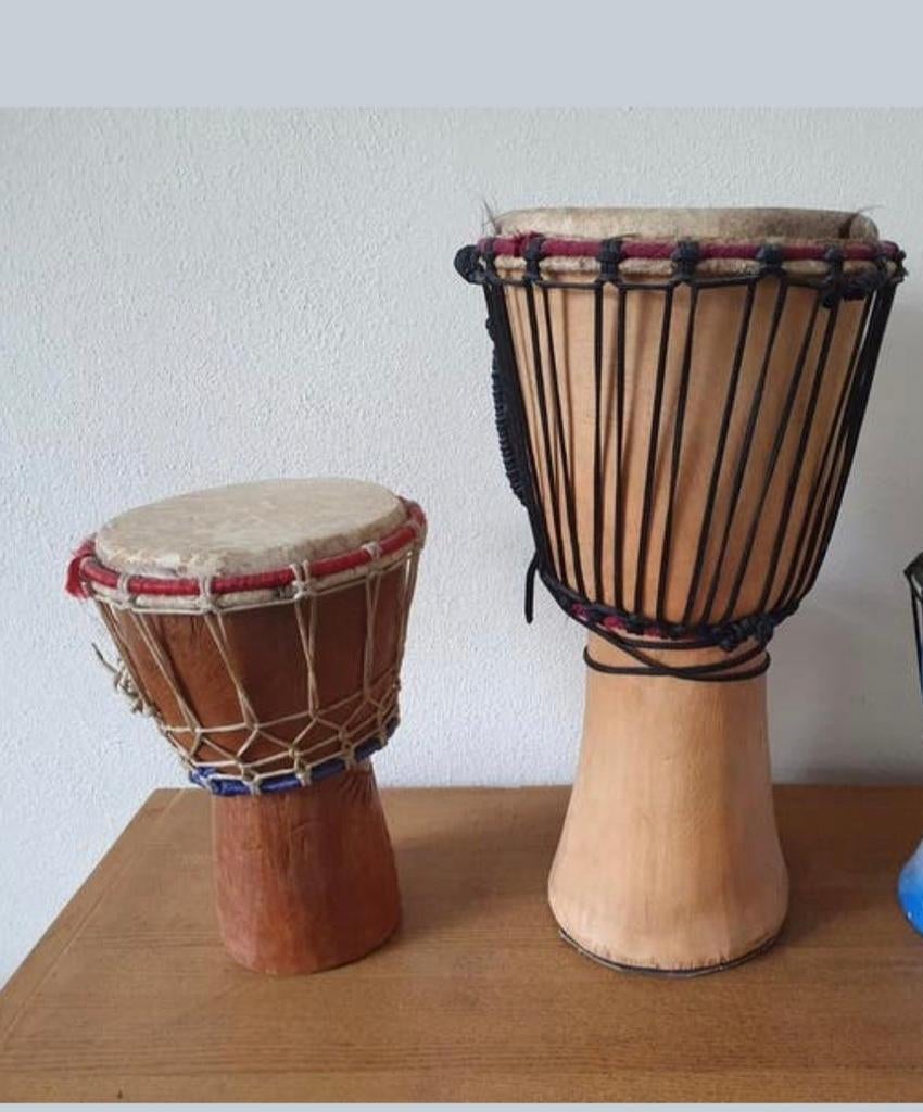 Djembe trommels 47 en 30 cm, Muziek en Instrumenten, Percussie, Ophalen of Verzenden, Gebruikt, Trommel