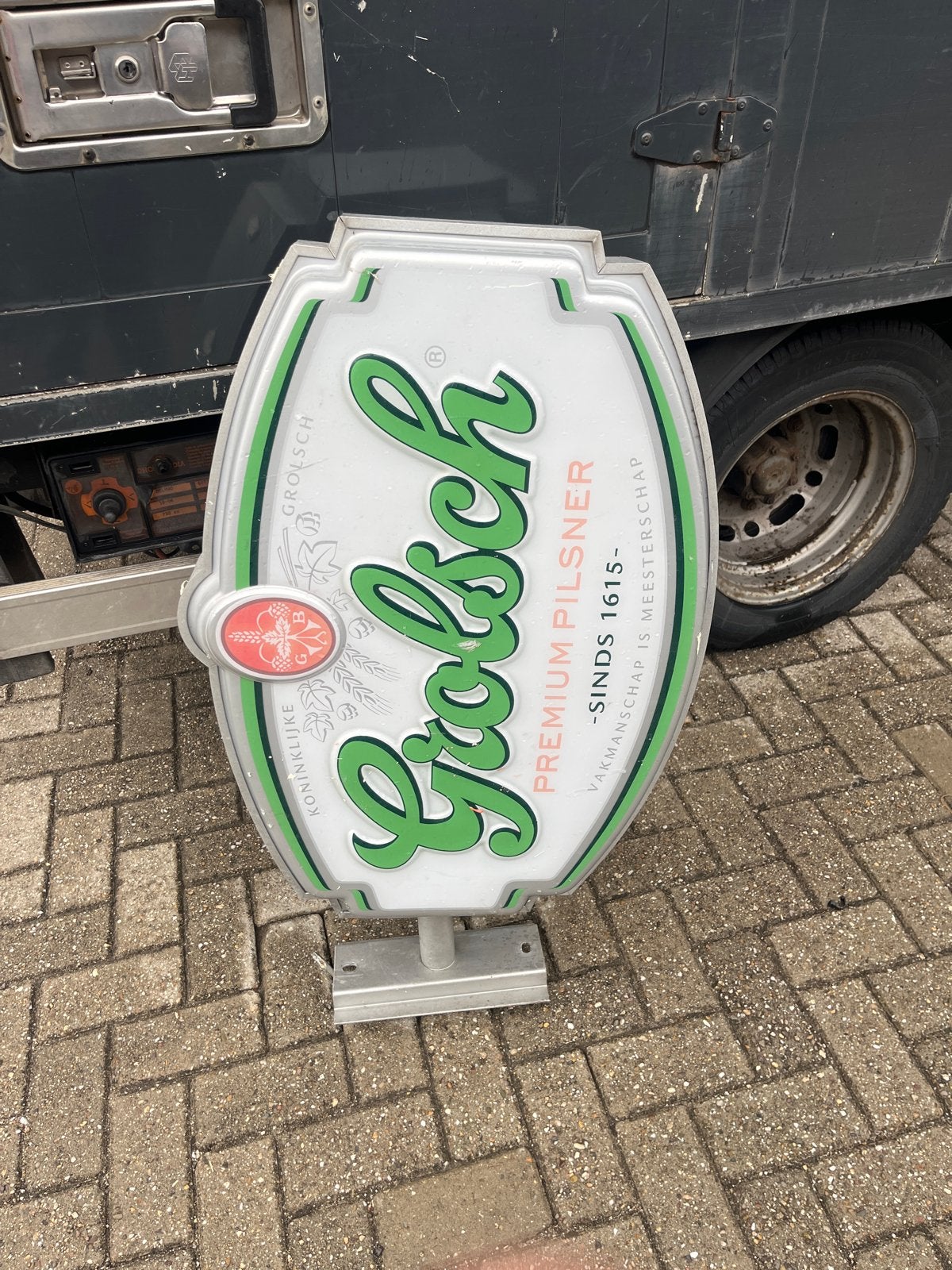 Grolsch buiten reclame lichtbak, Ophalen, Gebruikt, Lichtbak of (neon) lamp