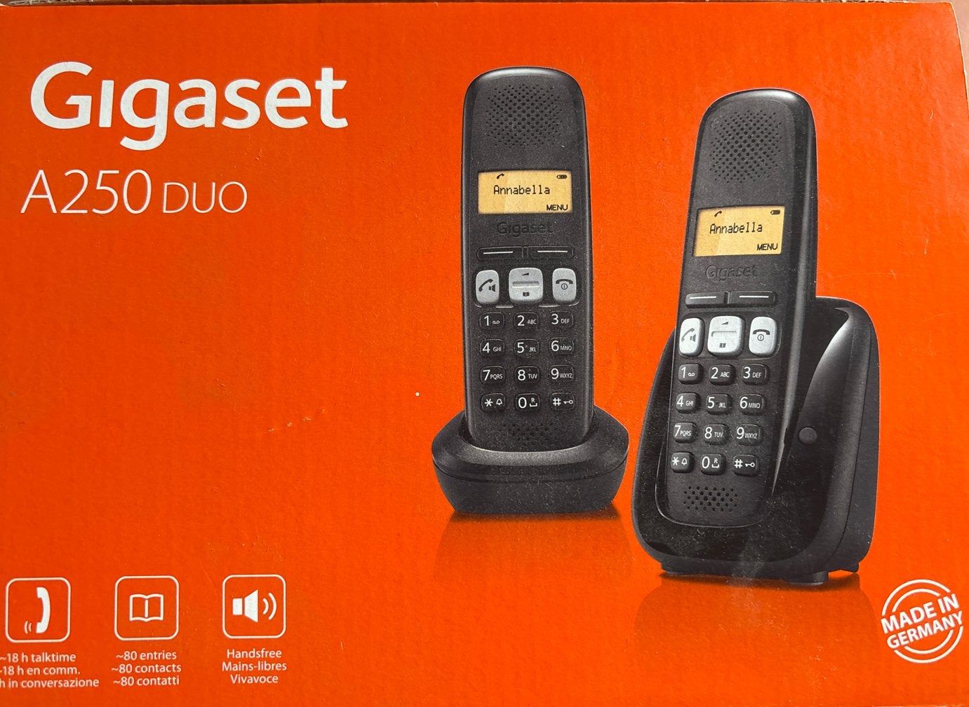 Gigaset A250 Duo, Ophalen, 2 handsets