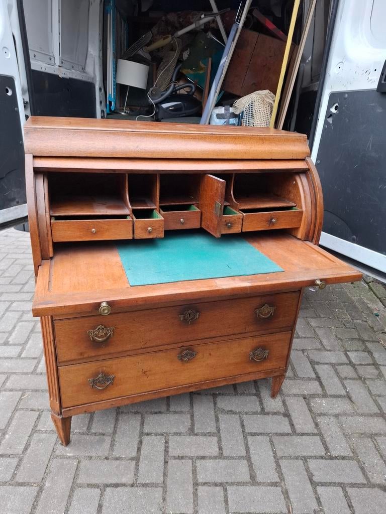 Antiek cilinderbureau, Huis en Inrichting, Ophalen, Gebruikt, Antiek, Cilinderbureau
