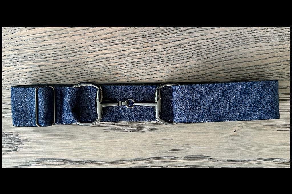 Glitter Navy - Zwart - Paardrij Riem - Trensriem - Paardrijr, Ophalen of Verzenden, Nieuw, Recreatie, Overige typen