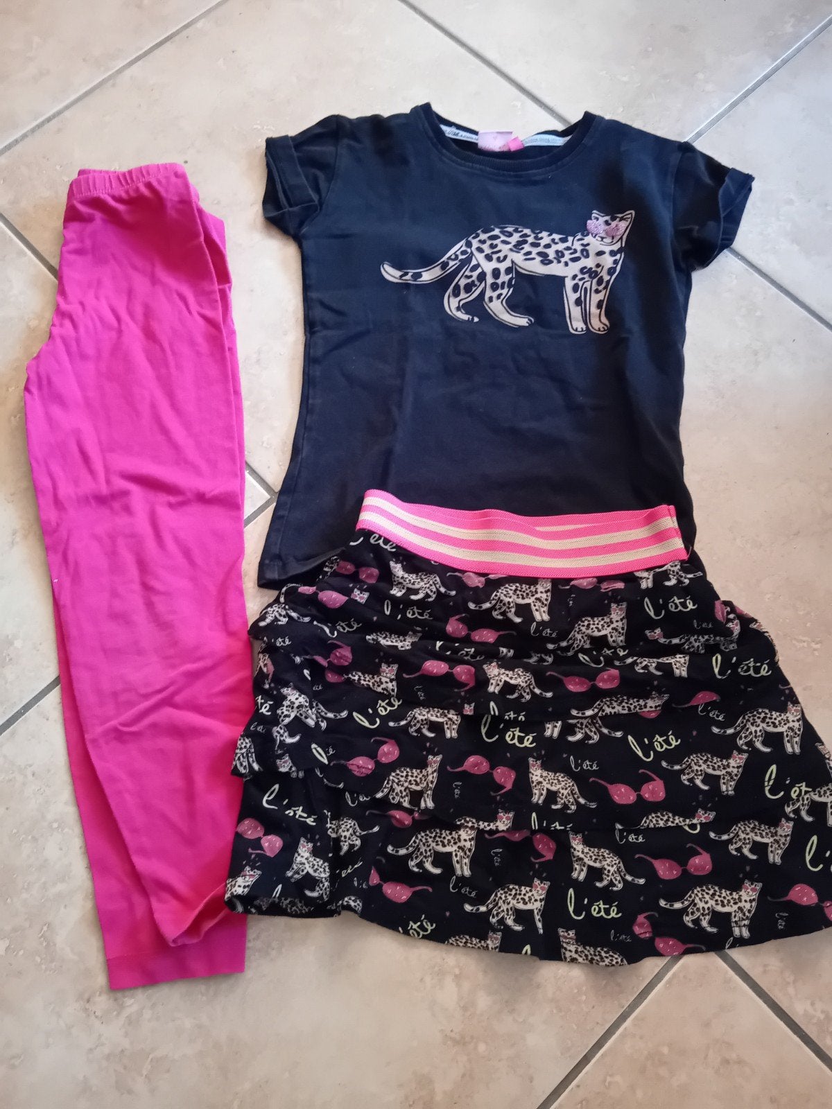 Leopard setje O'Chill shirt en rokje (maat 116/122), Gebruikt, Meisje, Ophalen of Verzenden, O'Chill