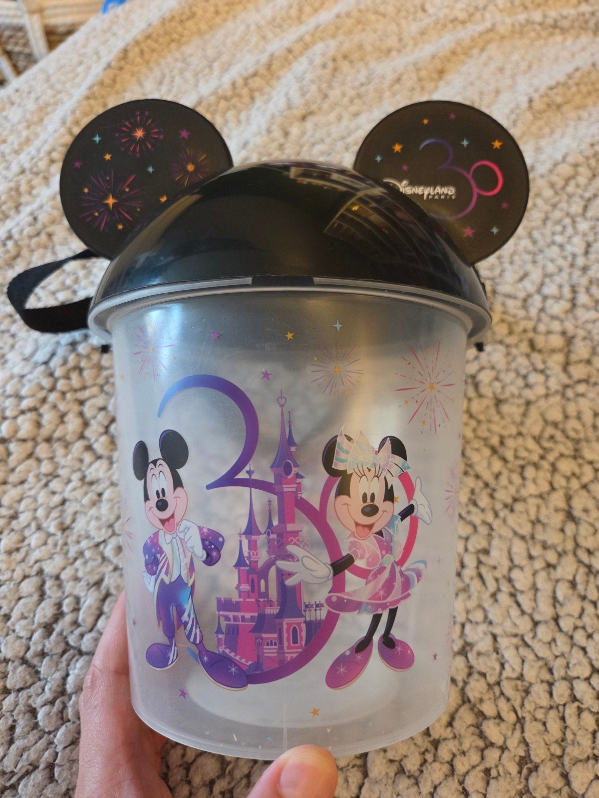 Disney 30 Jaar Verjaardag Popcorn Bak Disneyland Parijs, Verzamelen, Disney, Ophalen of Verzenden, Mickey Mouse, Zo goed als nieuw