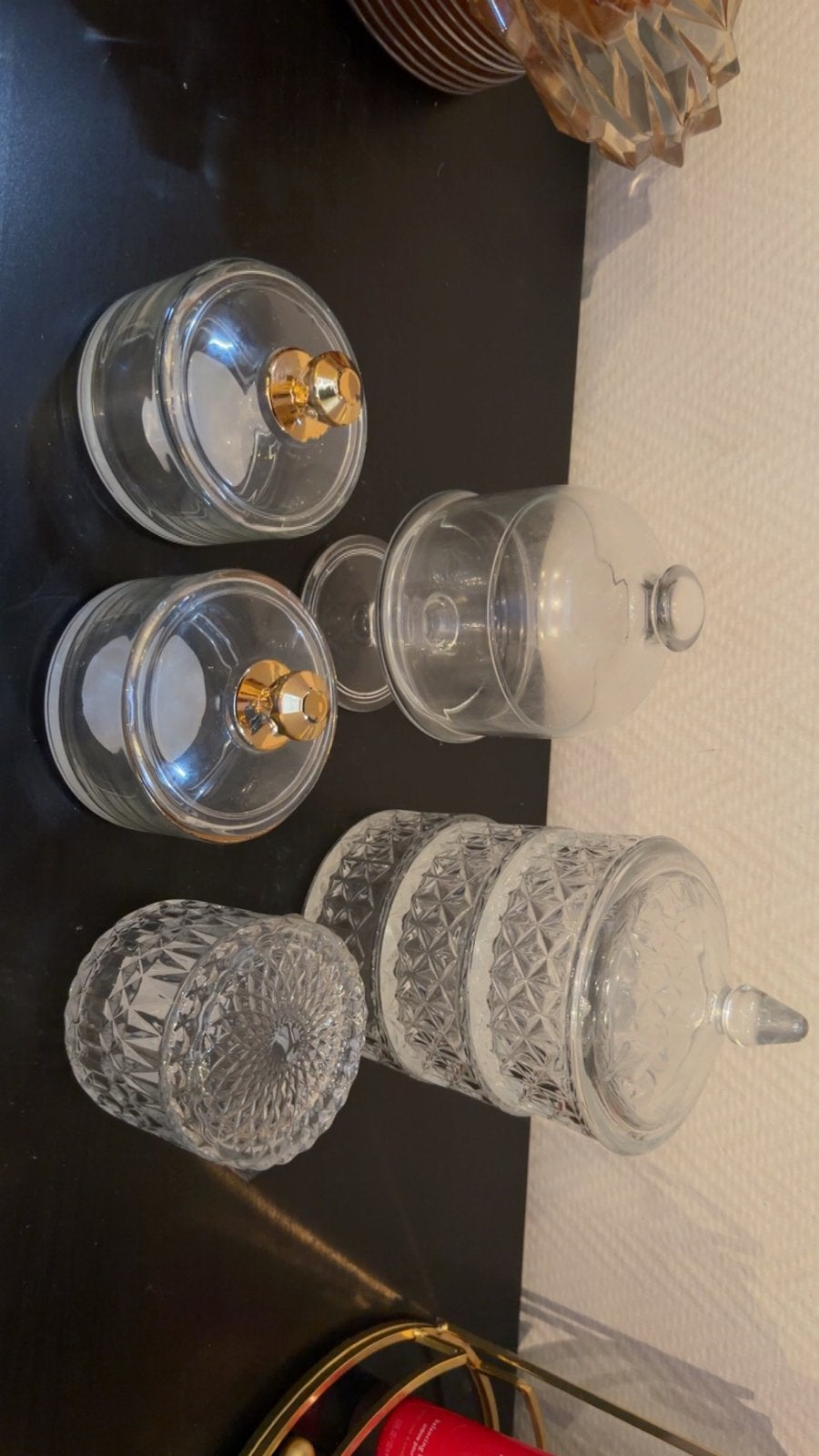Set van glazen potten en schalen, Ophalen of Verzenden