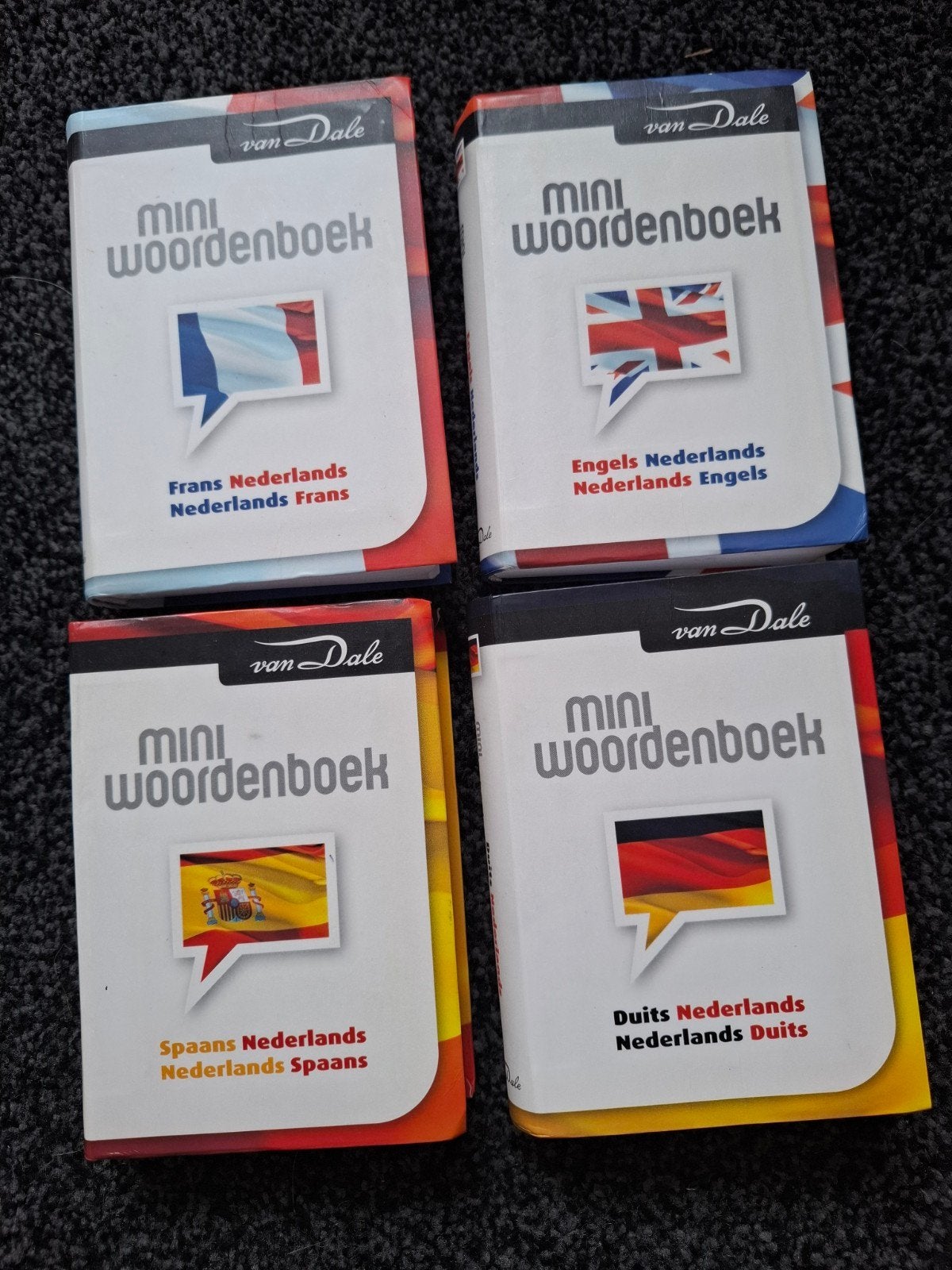 Van Dale Mini Woordenboeken: Frans, Engels, Spaans, Duits, Ophalen of Verzenden, Gelezen, Van Dale, Nederlands