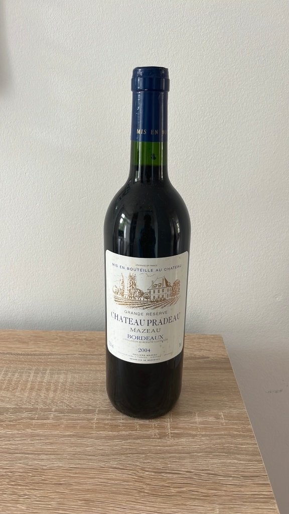 Chateau Pradeau Mazeau Bordeaux 2004 Rode Wijn, Frankrijk, Nieuw, Ophalen of Verzenden, Rode wijn