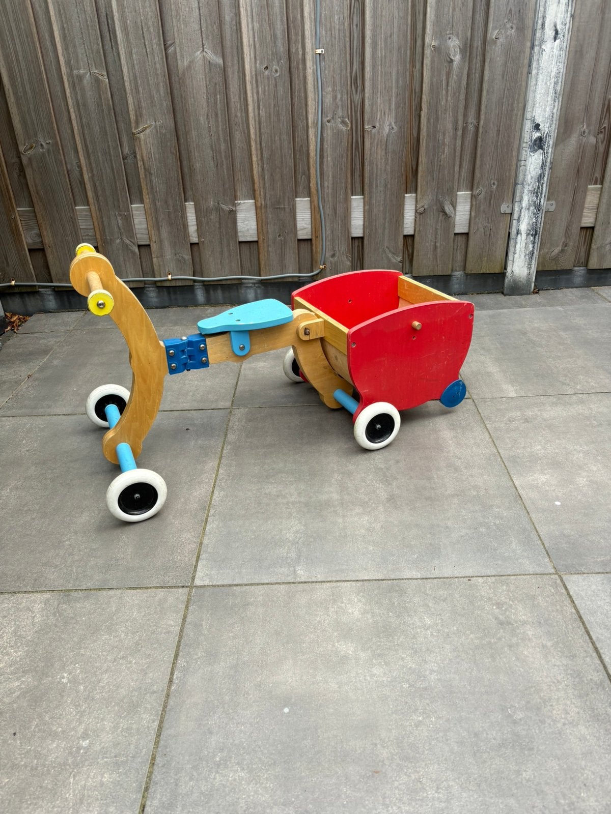 Te koop Houten loopfiets met aanhanger, Ophalen, Gebruikt