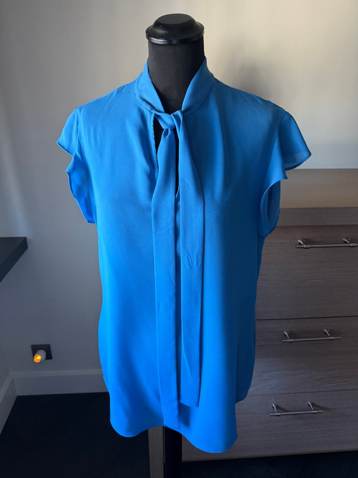 Steffen Schraut blauwe blouse met strikkraag, Kleding | Dames, Maat 38/40 (M), Blauw, Nieuw, Ophalen of Verzenden
