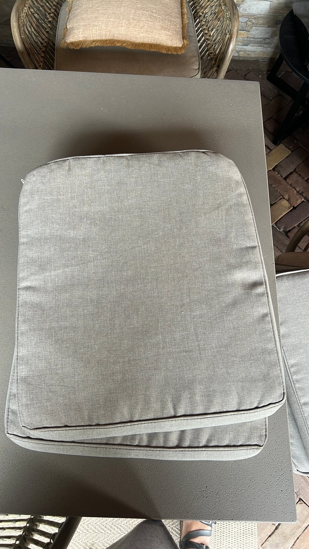 Tuinstoelkussens zitkussens 43x50x4 cm beige 8 stuks, Tuin en Terras, Tuinmeubel-accessoires, Ophalen, Zo goed als nieuw