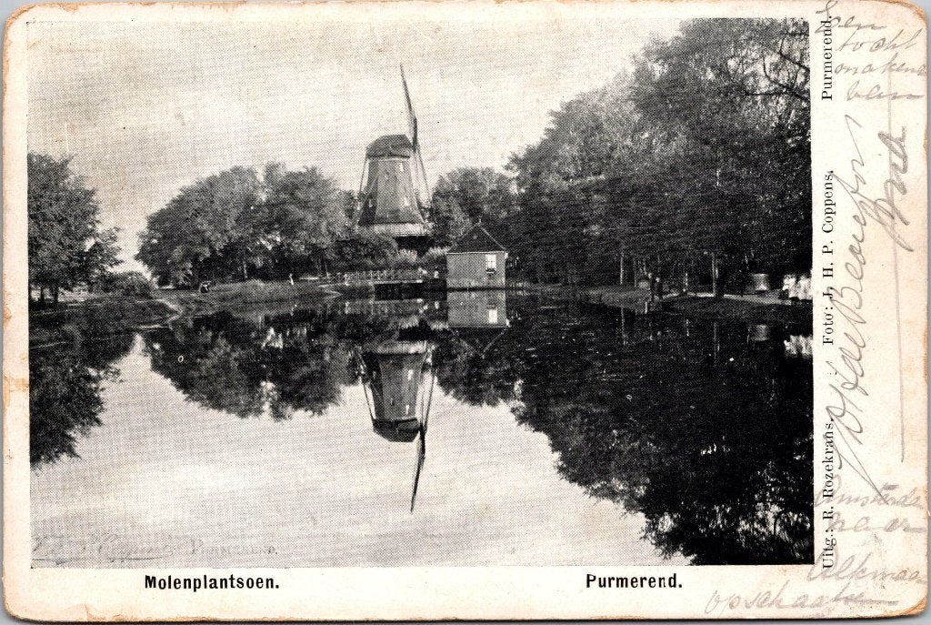 Purmerend - 9 antieke ansichtkaarten, Verzamelen, Ansichtkaarten | Nederland, Verzenden, Voor 1920, Gelopen, Noord-Holland