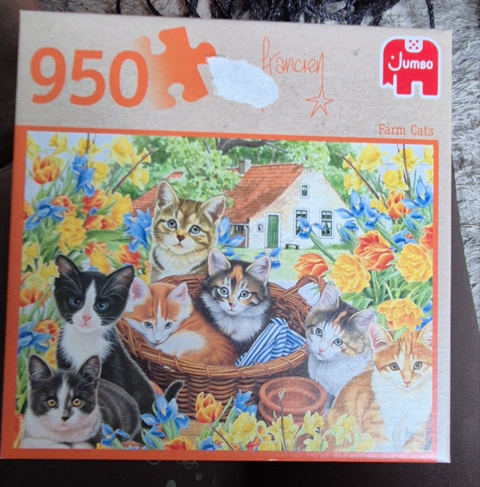 Kittens, jumbo puzzel., Ophalen of Verzenden, 500 t/m 1500 stukjes, Zo goed als nieuw, Legpuzzel