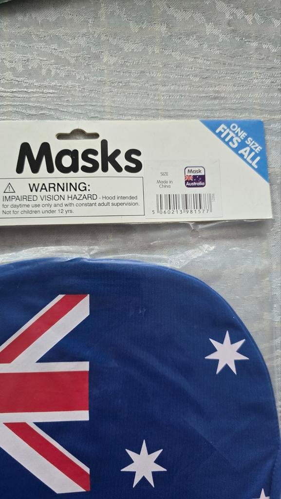 Morphsuits Australische Vlag Masker - One Size, Ophalen of Verzenden, Nieuw, Accessoires