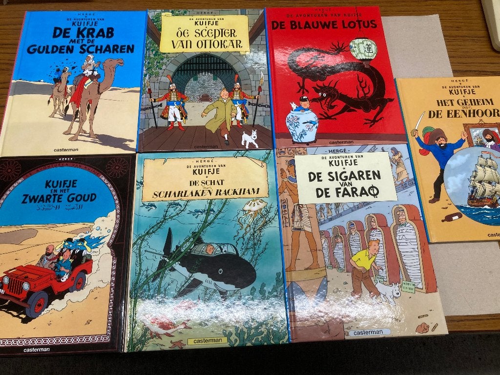 T.K. nog 7 hardcover stripboeken van Kuifje, Meerdere stripboeken, Ophalen of Verzenden, Zo goed als nieuw, Herge